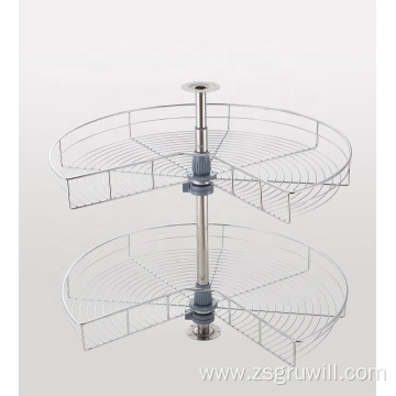 270 degree rotating pull-out metal storage wire basket